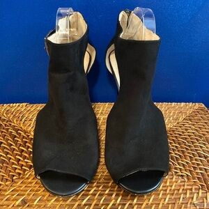 Women’s Louise et Cie Olivia Black Suede Buckle Detail Strap Open Toe Heels  11